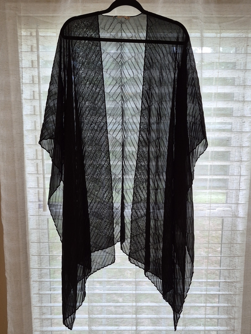 Chico's Stunning Sheer Black Cape